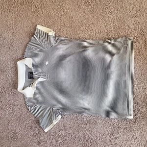 Abercrombie & Fitch Blue and White Polo M